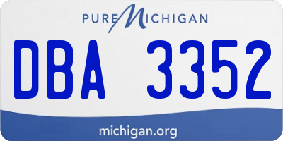 MI license plate DBA3352