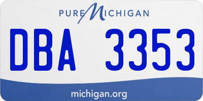 MI license plate DBA3353