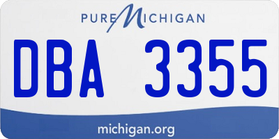 MI license plate DBA3355