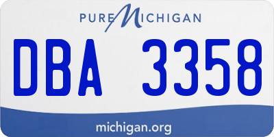 MI license plate DBA3358