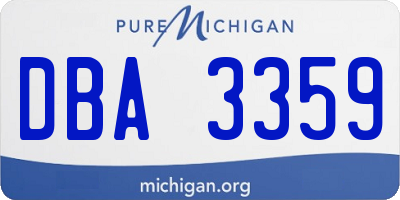 MI license plate DBA3359