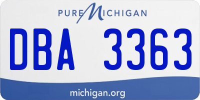 MI license plate DBA3363