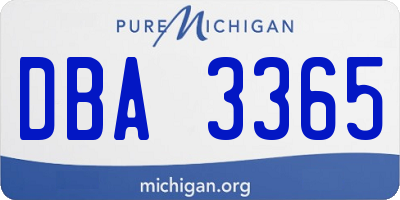 MI license plate DBA3365