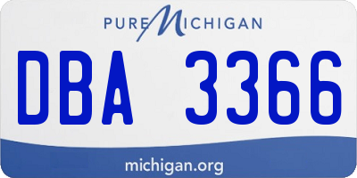 MI license plate DBA3366