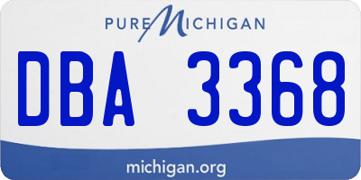 MI license plate DBA3368