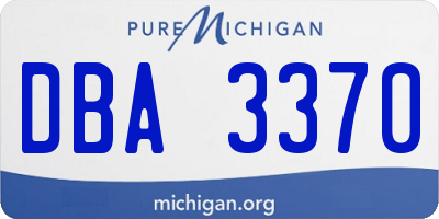 MI license plate DBA3370