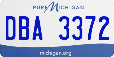 MI license plate DBA3372