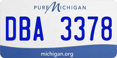 MI license plate DBA3378