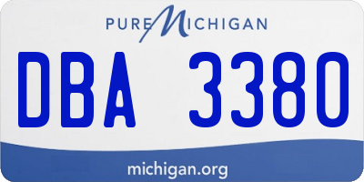 MI license plate DBA3380