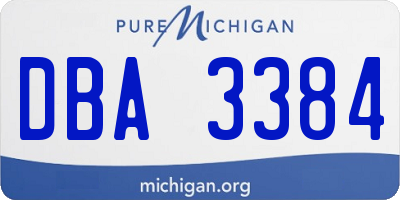 MI license plate DBA3384