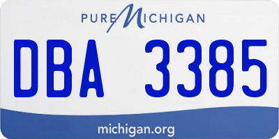 MI license plate DBA3385