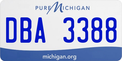 MI license plate DBA3388