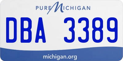 MI license plate DBA3389