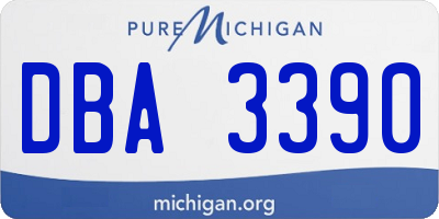 MI license plate DBA3390