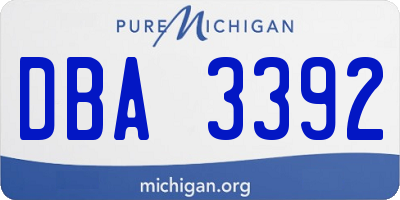 MI license plate DBA3392