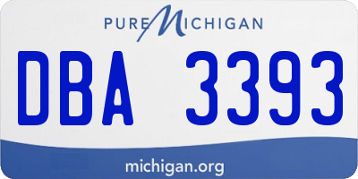 MI license plate DBA3393