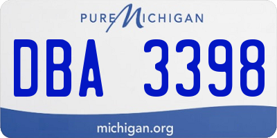 MI license plate DBA3398