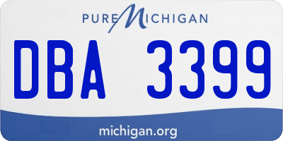 MI license plate DBA3399