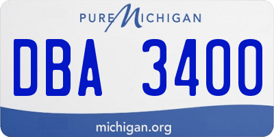 MI license plate DBA3400