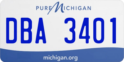 MI license plate DBA3401