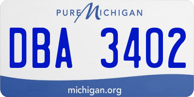 MI license plate DBA3402