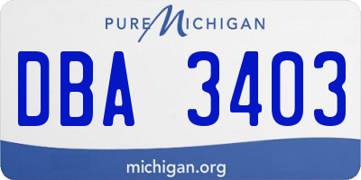 MI license plate DBA3403