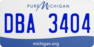 MI license plate DBA3404