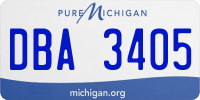 MI license plate DBA3405