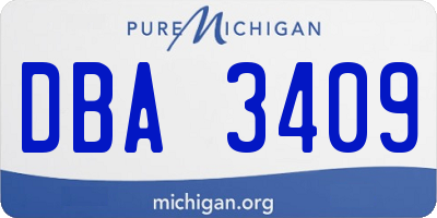 MI license plate DBA3409