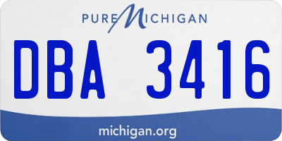 MI license plate DBA3416