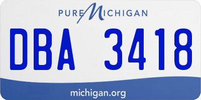 MI license plate DBA3418