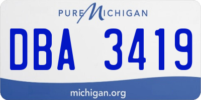 MI license plate DBA3419