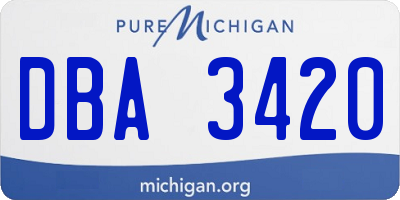 MI license plate DBA3420