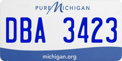 MI license plate DBA3423