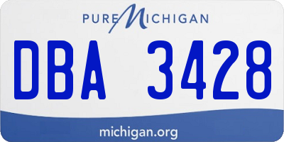 MI license plate DBA3428