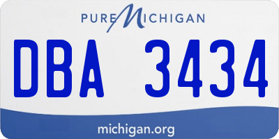MI license plate DBA3434