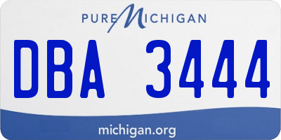 MI license plate DBA3444