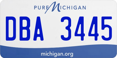 MI license plate DBA3445