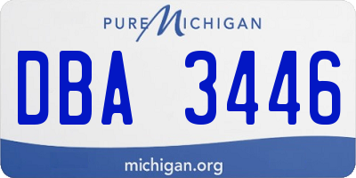 MI license plate DBA3446