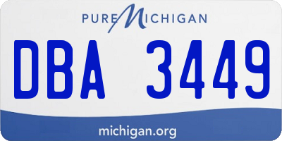 MI license plate DBA3449