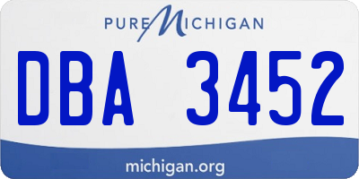 MI license plate DBA3452