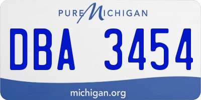 MI license plate DBA3454