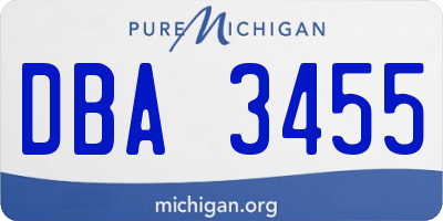 MI license plate DBA3455