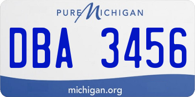 MI license plate DBA3456