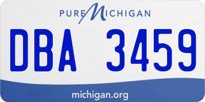MI license plate DBA3459