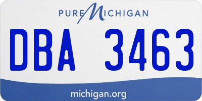 MI license plate DBA3463