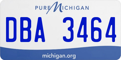 MI license plate DBA3464