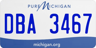 MI license plate DBA3467