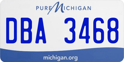 MI license plate DBA3468