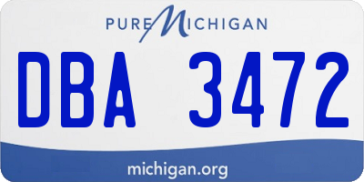 MI license plate DBA3472